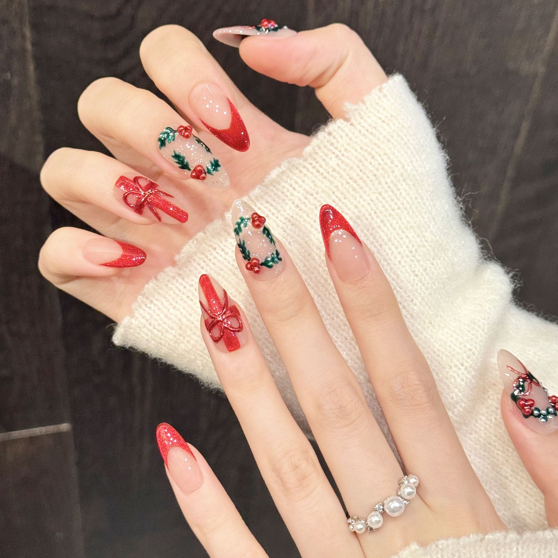 10 Adet Noel Kırmızı Nude Orta - Nail Art Press On incelemesi ve fiyatı